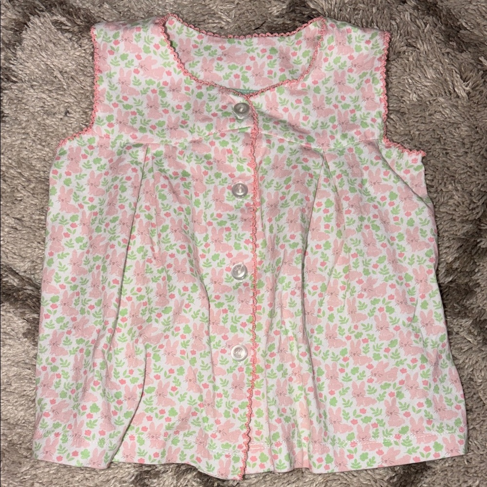 Charming Pink and Green Floral Kids Button Down